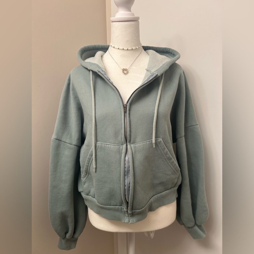 🌹5 for $50🌹Cozy Oversized Green Zip-Up Hoodie